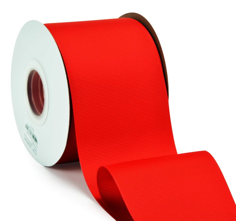 YAMA 3 inch Solid Grosgrain Ribbon Roll - 25 Yards for Gift Wrapping Ribbons, Red - Image 2
